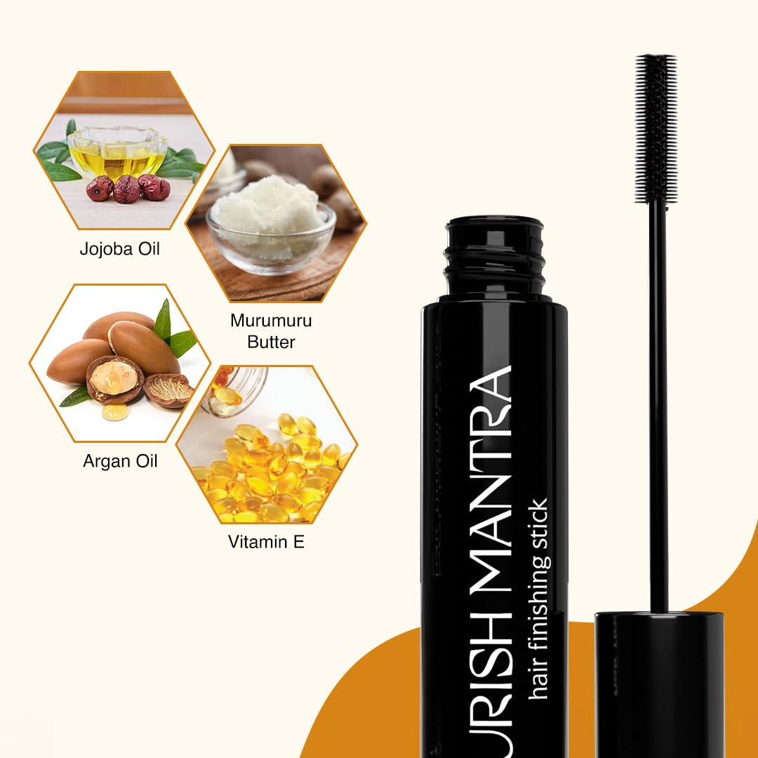 Nourish Mantra Hair Finishing Stick For Women| hair accessories for women stylish hairs | Hair Wax Stick For Flyaway Hairs | Use As Hair Setting Spray For Women |wax stick for hair| Non-Greasy And Non-Sticky Hair Gel- 12 ML