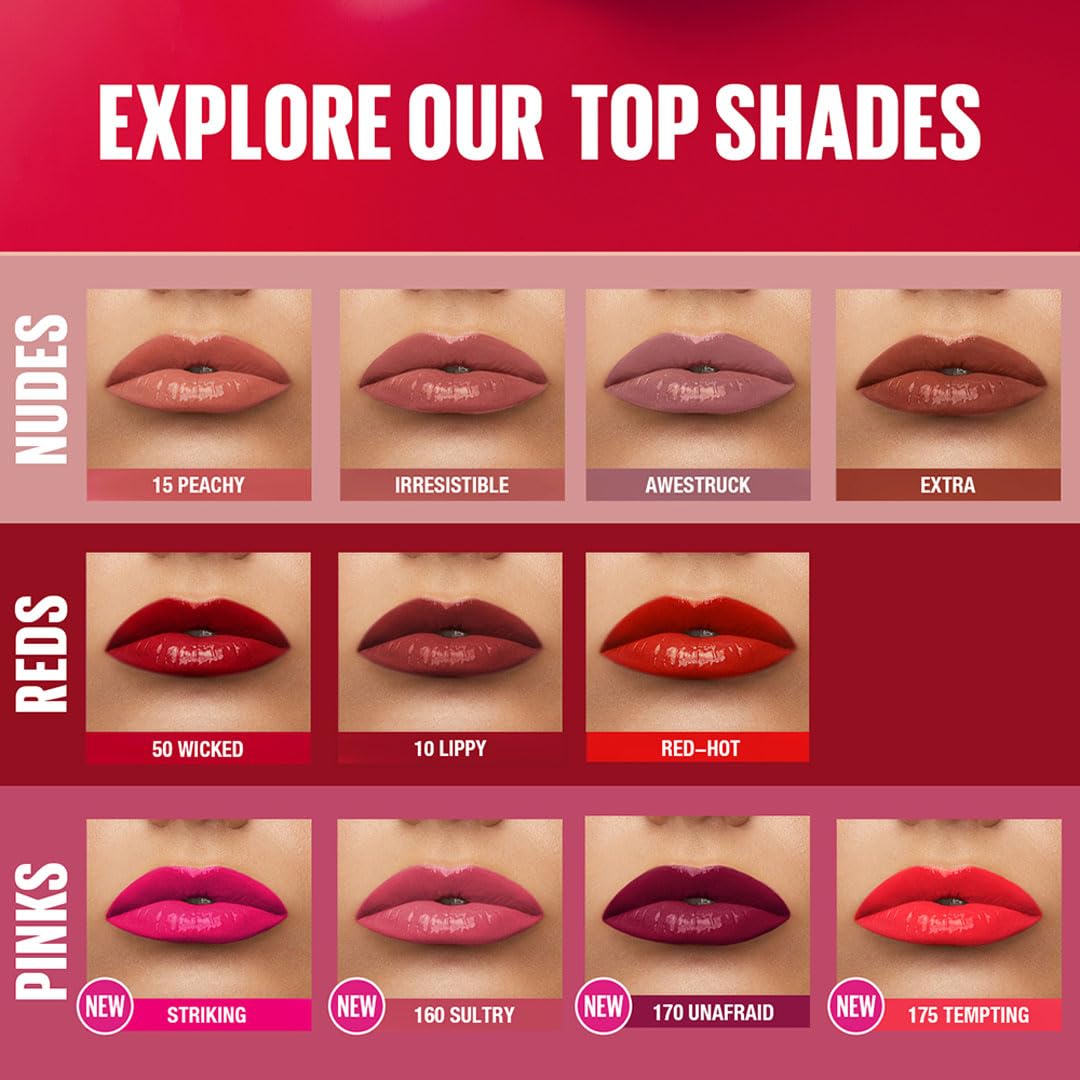 Maybelline New York SuperStay Vinyl Ink Liquid Lipstick - Striking, Instant Shine & Transfer Proof. SuperStay Vinyl Ink Liquid Lipstick Last Up To 16 Hours, Enriched With Vitamin E | 4.2ml
