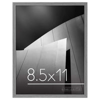 Americanflat 8.5x11 Picture Frame in Grey - Thin Border Photo Frame with Shatter-Resistant Glass, Hanging Hardware, and Built-in Easel for Horizontal or Vertical Display Formats for Wall or Tabletop