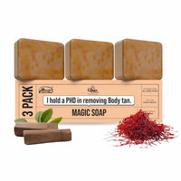 Bendist Export® Hamare Ghar Ka Soaps Sandalwood & Saffron Magic Soaps For Bath | Paraben Free | Chandan & Kesar Bath Soap | Handmade Soap For Glowing | Skin Brightening For Men & Women (100 Gms Pack Of 3)