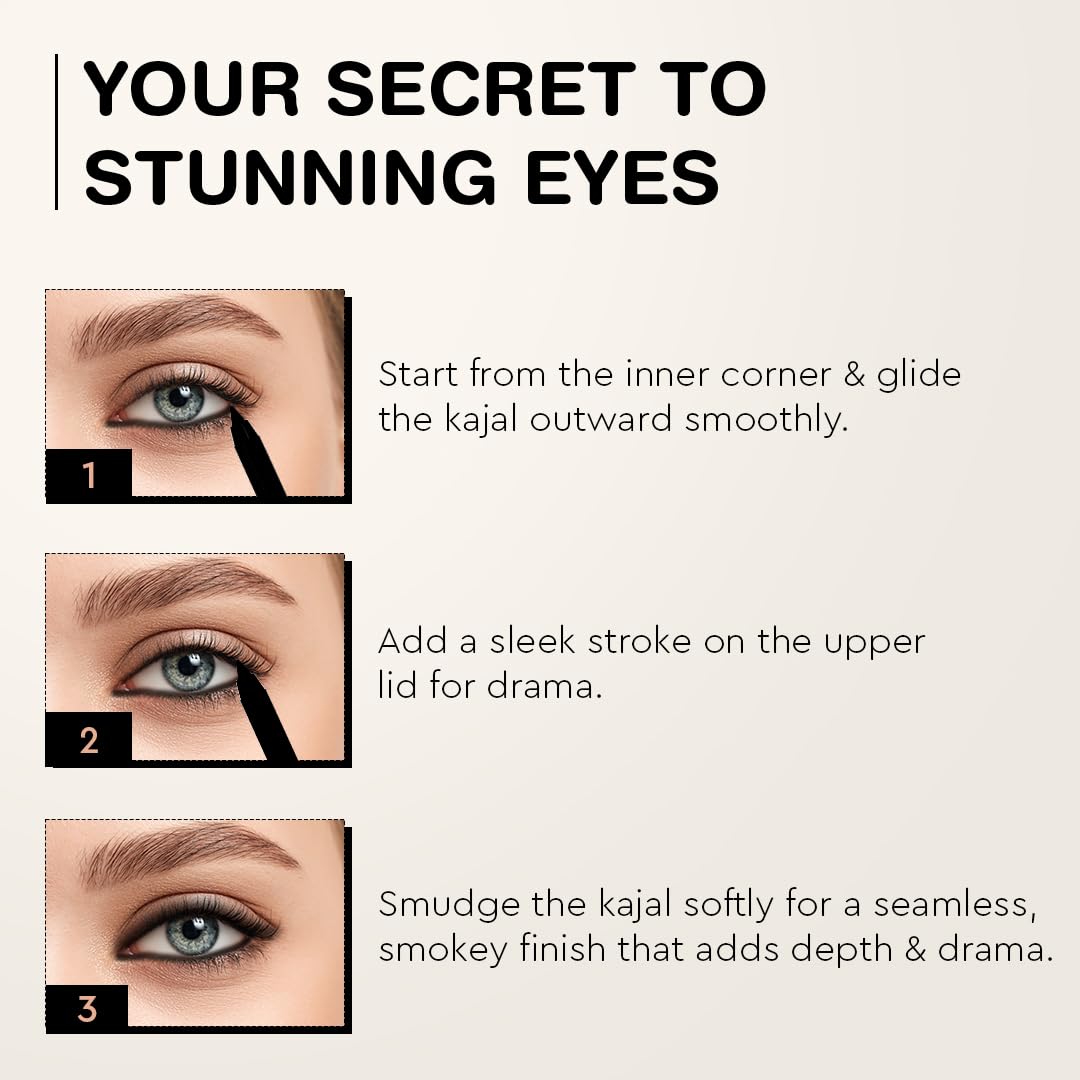 Million Colors Waterproof Wink Ink Kohl Kajal | Infused with Chamomile and Almond Oil | Smudge Proof & Long-Lasting | One Swipe Application - Rich Color Payoff | Stays Upto 24HR