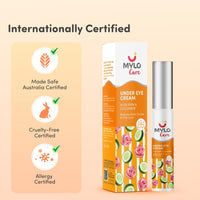 Mylo Care Under Eye Cream with Under Eye Roll-on with Easy to Apply Applicator, Relieves Puffiness & Fine Lines with Coffee, Aloe & Hyaluronic Acid Hydrates Under Eye Skin 15 gm