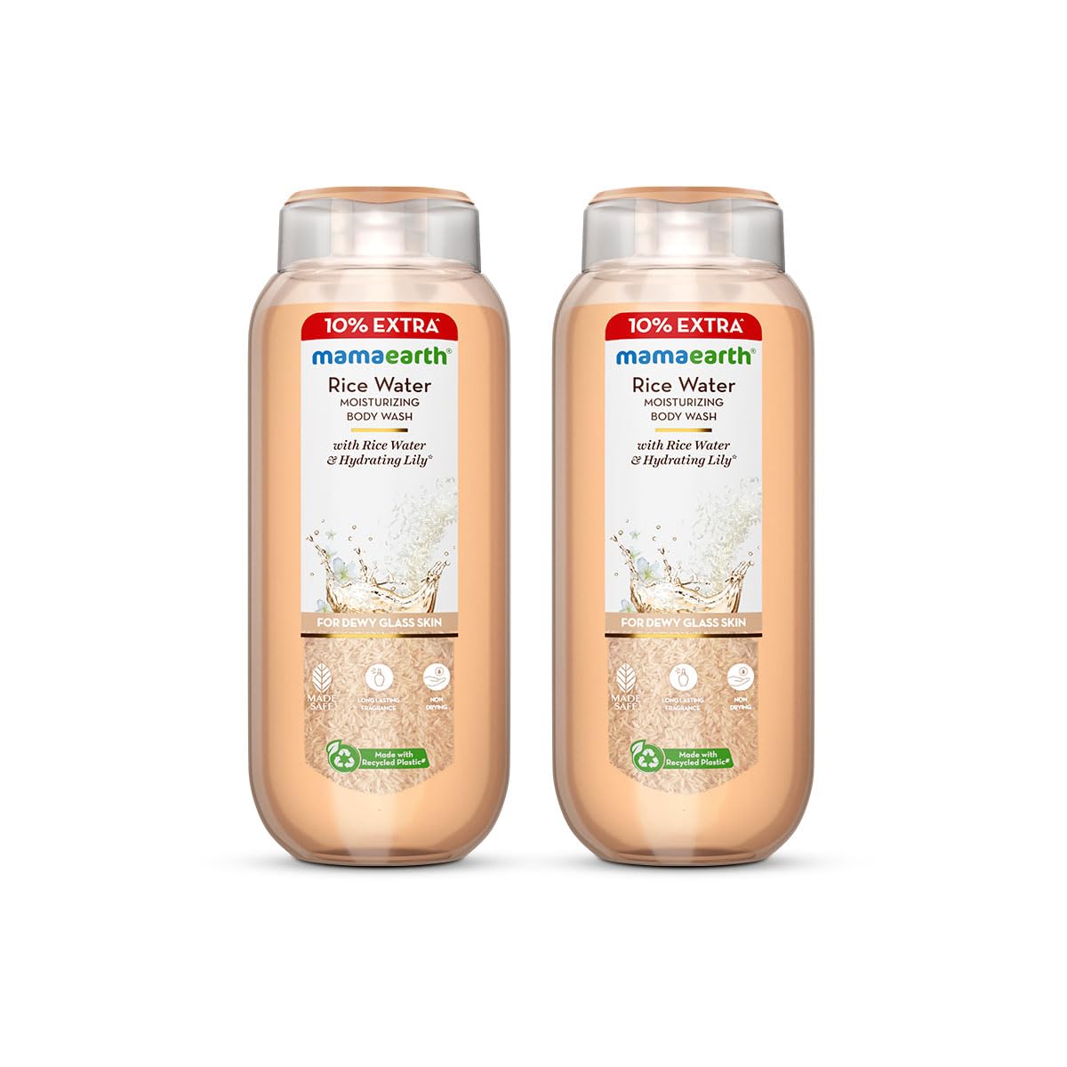 Mamaearth Rice Water Moisturizing Body Wash For All Skin Type With Rice Water&Hydrating Lily Scent For Dewy Glass Skin - 275 Ml|Intensely Moisturizes|Long Lasting Fragrance|Deeply Cleanses|Gentle