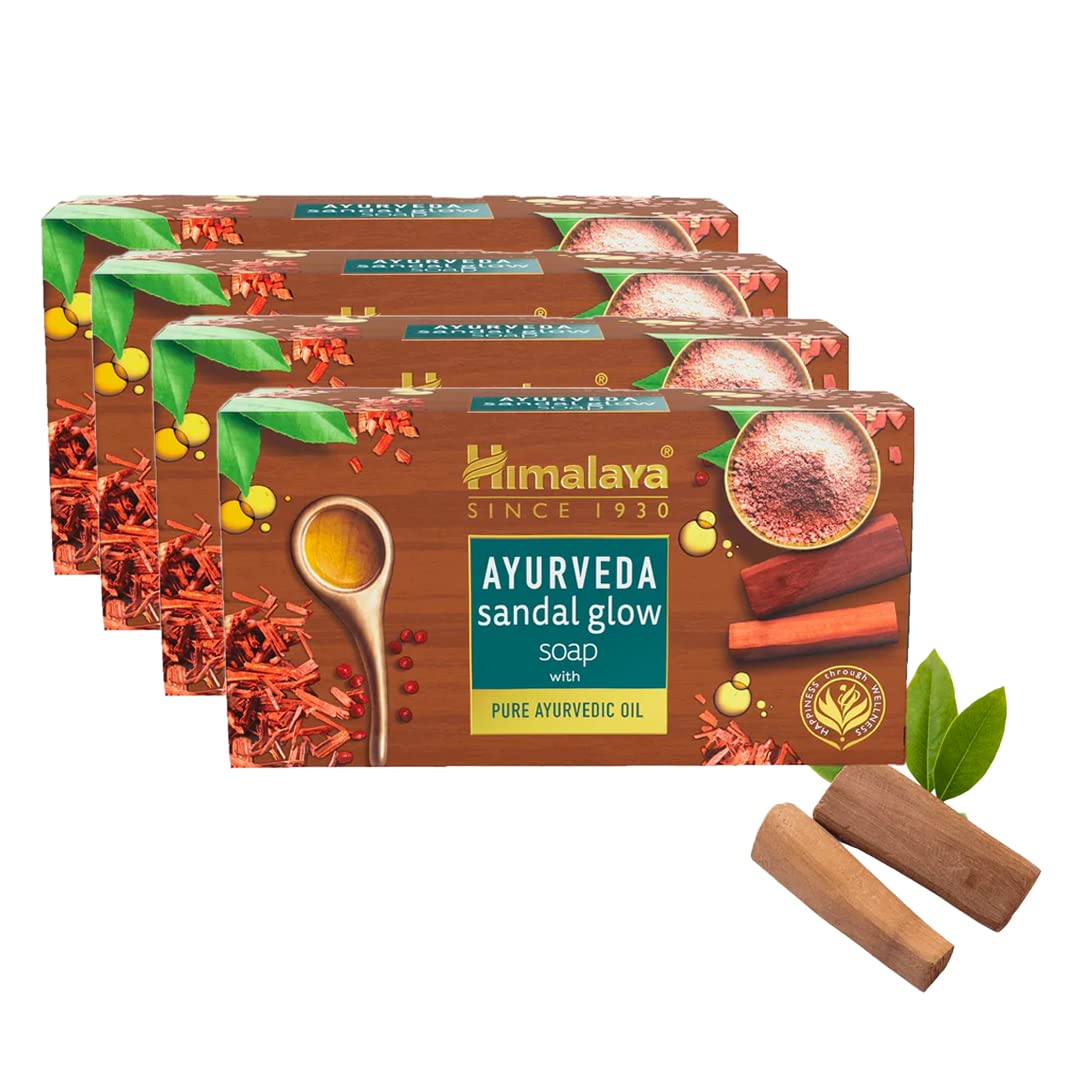 Himalaya Ayurveda Sandal Glow Soap, 75 Gm (Pack Of 4, 300 Gm)