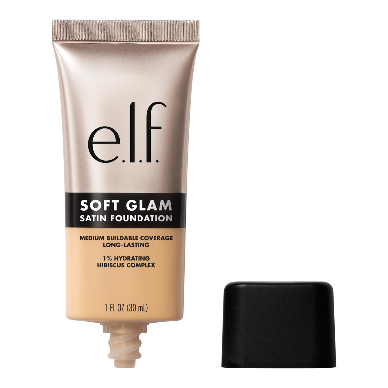 e.l.f. Soft Glam Liquid Foundation, Medium Coverage, Long-Lasting & Buildable Foundation For A Smooth, Satin Finish, Vegan & Cruelty-Free, 24 Light Warm