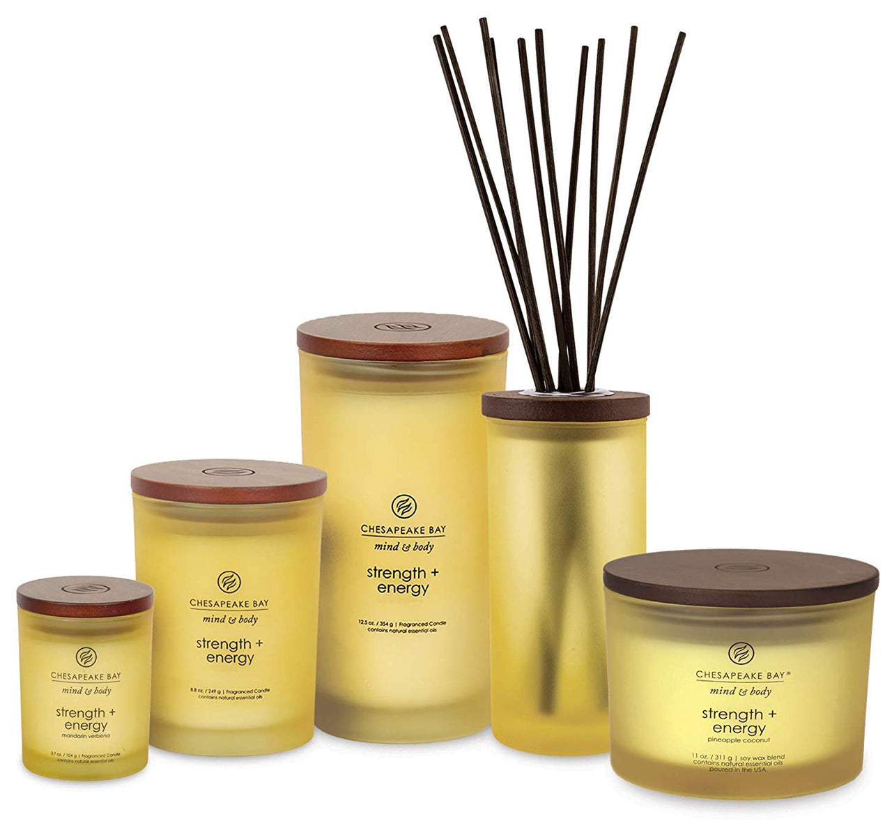 Chesapeake Bay Candle Scented Candle, Strength + Energy (Pineapple Coconut), Medium, Home Décor STRGTH/ENERGY Medium Jar