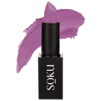 SOKU Censored Matte Long Lasting Lipstick for Women | Creamy Lipstick | Enriched with Jojoba Oil | Moisturising & Waterproof | Smooth Finish & Lightweight (Velvet Vine-12) - 4.2g