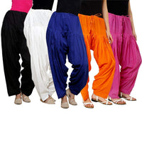 Pistaa's  Women's  Regular Fit Patiala Bottom (Multicolor, Free Size, Pack of 5)