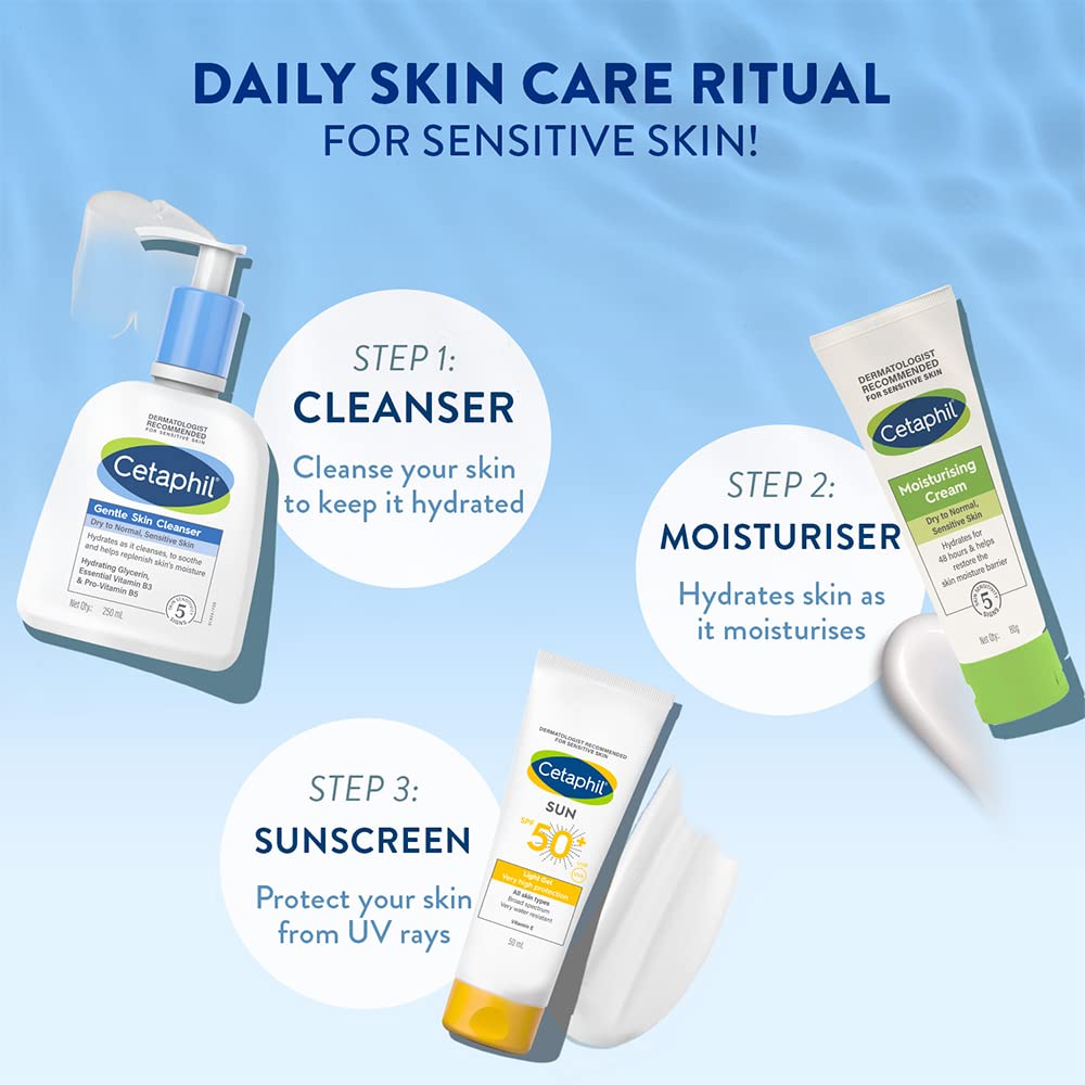 Cetaphil Paraben, Sulphate-Free Gentle Skin Hydrating Face Wash Cleanser with Niacinamide, Vitamin B5 for Dry to Normal, Sensitive Skin - 250 ml