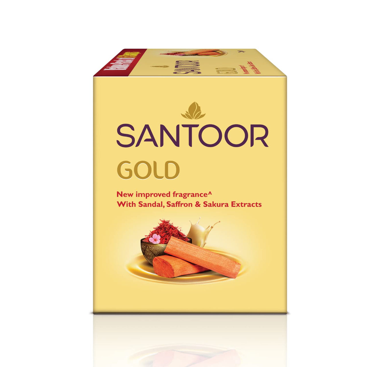 Santoor Gold Bathing Bar Soap with Kashmiri Saffron, Sandal & Sakura Extracts for Soft & Younger-Looking Skin| Gentle & Rich Lathering Formula with Refreshing Fragrance| For All Skin Types| 125g, Pack of 12