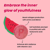 PLIX - THE PLANT FIX Collagen Builder Bubbly Effervescent - 15 Tablets (Pack of 8, Watermelon) for Hydrated Skin & Anti-Aging | Amino Acid Blend For Collagen Production | Vitamin C & E | 100% Vegan