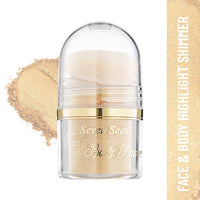 Seven Seas Body & Face Shimmer Highlighter Powder Pigments | For Eyes & Face Makeup | Shimmery Effect, Glitter, Duo-Chrome, Metallic, Intense Pigmentation | Product Used as Highlighter (Buttermilk)