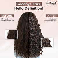 Streax Professional Curl Defining Cream, 150 gm-Leave In Curl Cream for culry hair-Moisturizes, Enhances Natural Curl Definition & Provides Medium Hold to Dry Frizzy, Wavy & Curly Hair