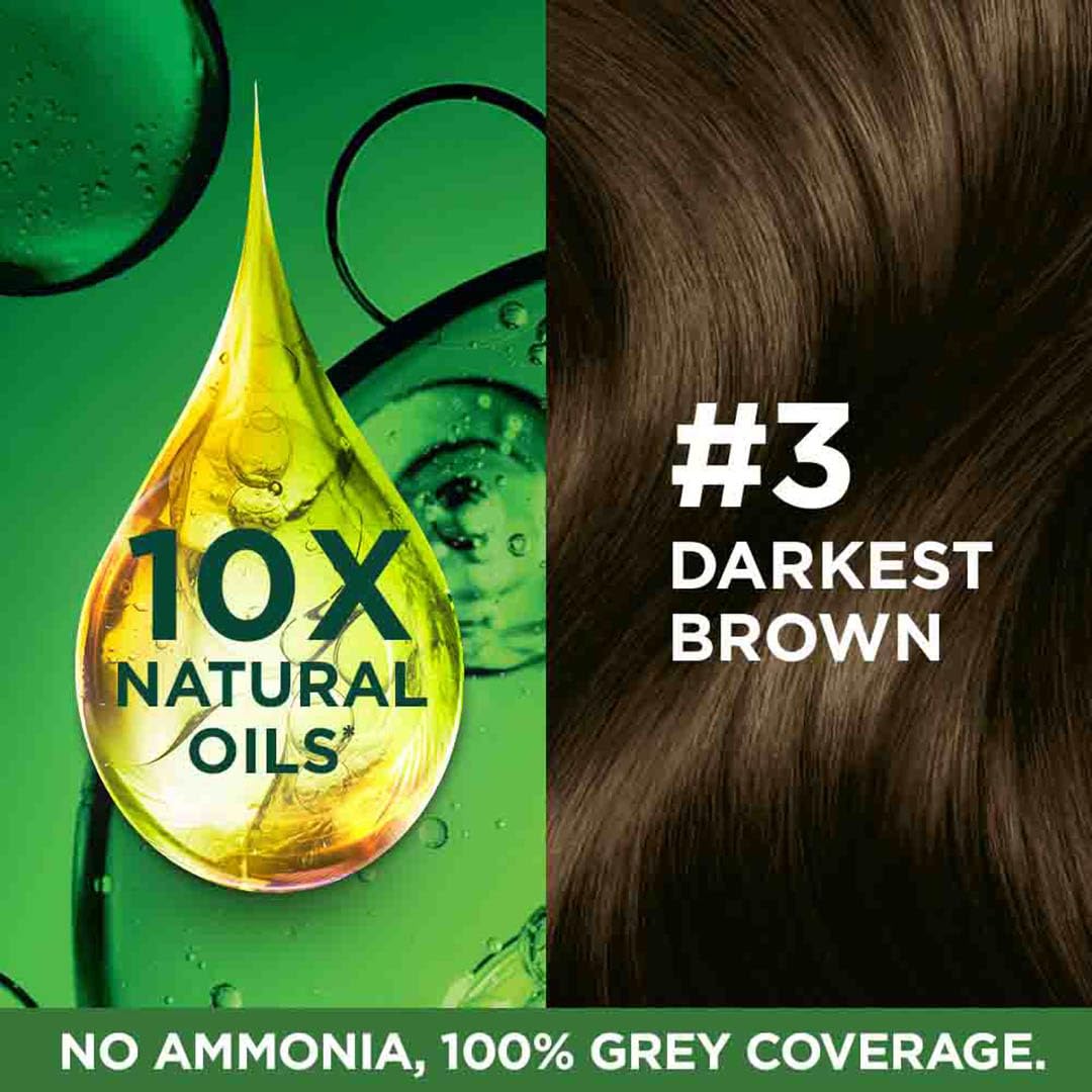 Garnier Color Naturals Crème hair color, Shade 3 Darkest Brown, 70ml + 60g