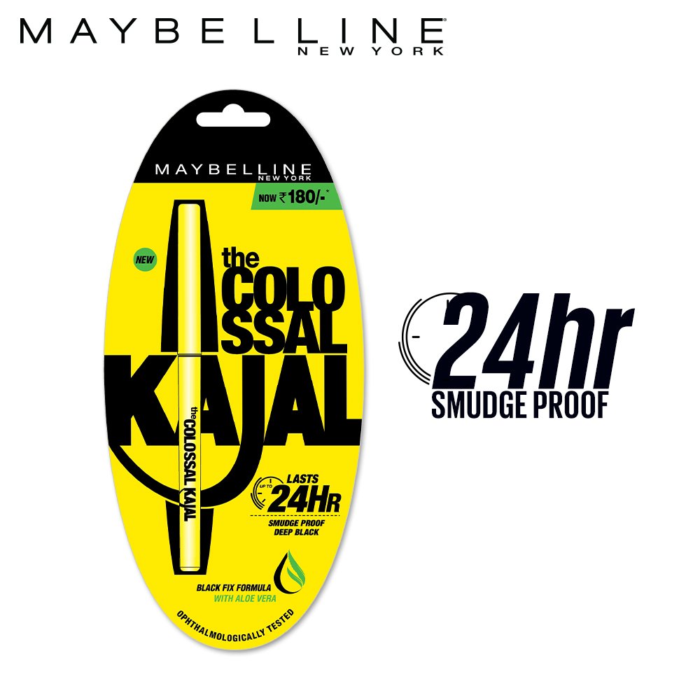 Maybelline New York Colossal Matte Pencil Kajal, Black, 0.35g And New York Hypercurl Mascara Washable, Black, 9.2ml