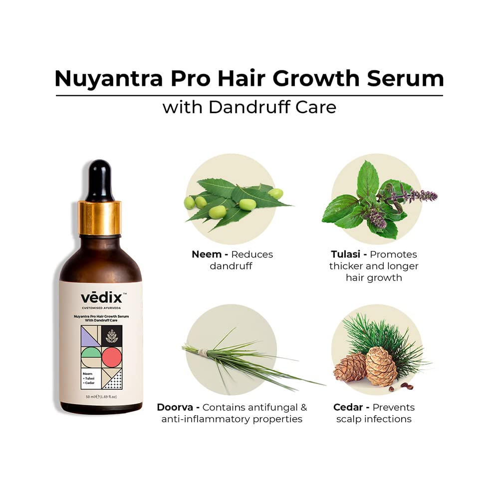 Vedix Customized Hair Fall Control Regimen For Normal/Oily Hair,Scalp&Curly Hair - Ayurvedic Hair Care Regimen - 3 Product Kit - Anti Hair Fall Oil Neem + Lotus&Shampoo + Hair Growth Serum,550 Grams
