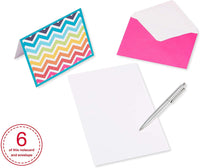 American Greetings Blank Cards Assortment with Envelopes, Bright Patterns (30-Count) blue, orange, yellow, fuschia