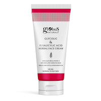 Globus Naturals Glycolic & 1% Salicylic Acid Herbal Anti Acne Face Cream, Enriched with Liquorice & Oats, Reduces Dark spots & Hyperpigmentation, 100 gm