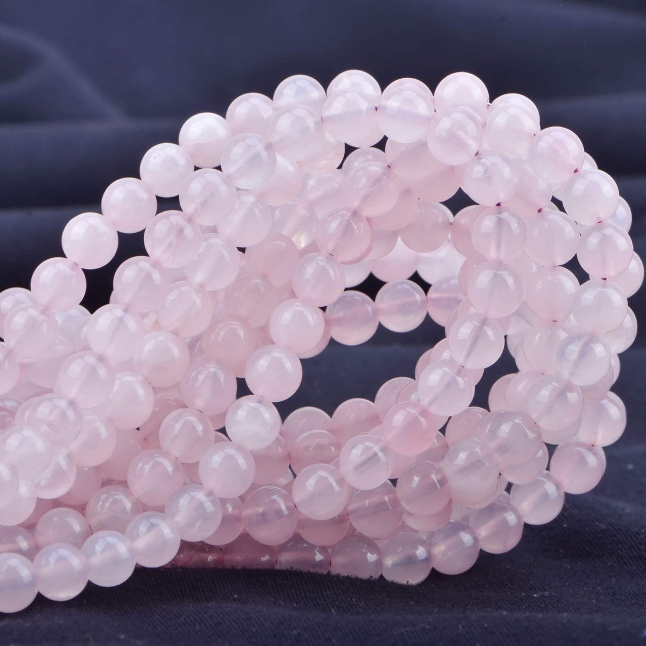 100Pcs Natural Crystal Beads Stone Gemstone Round Loose Energy Healing Beads with Free Crystal Stretch Cord for Jewelry Making (Rose Quartz, 6MM) Rose Quartz