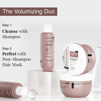 Bare Anatomy Volumizing Shampoo + Hair Mask Kit | Volume For Upto 24 Hrs | Powered By Peptides & Rich Milk Protein | Strong & Bouncy Hair | Paraben & Sulphate Free | Women & Men | 250ml + 250g