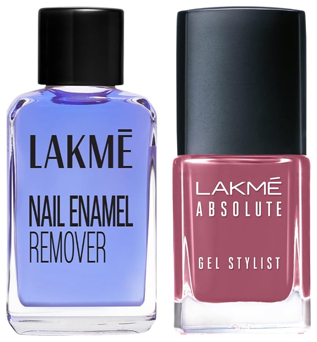 Lakmé Absolute Gel Stylist Vintage Romance & Lakmé Nail Color Remover, 27ml