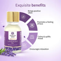 Ayouthveda Lavender Essential Oil | Skin, Acne, Hair Fall, Relaxing Sleep, Aromatherapy & Body | Pure, Organic, Natural & Undiluted, Organic Certified | 15ml Pack