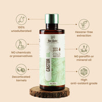 Nat Habit Cold Pressed Oil Combo Castor Oil 200 ml and Tucuma Rose Hand Malai - Hand Cream 30 ml For Hair Fall, Hair Growth & Hand Moisturization