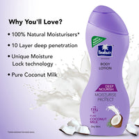 Parachute Advansed Deep Nourish Body Lotion for Women & Men, Dry Skin, 250ml (Pack of 2) | Pure Coconut Milk, 100% Natural, 72h Moisturisation