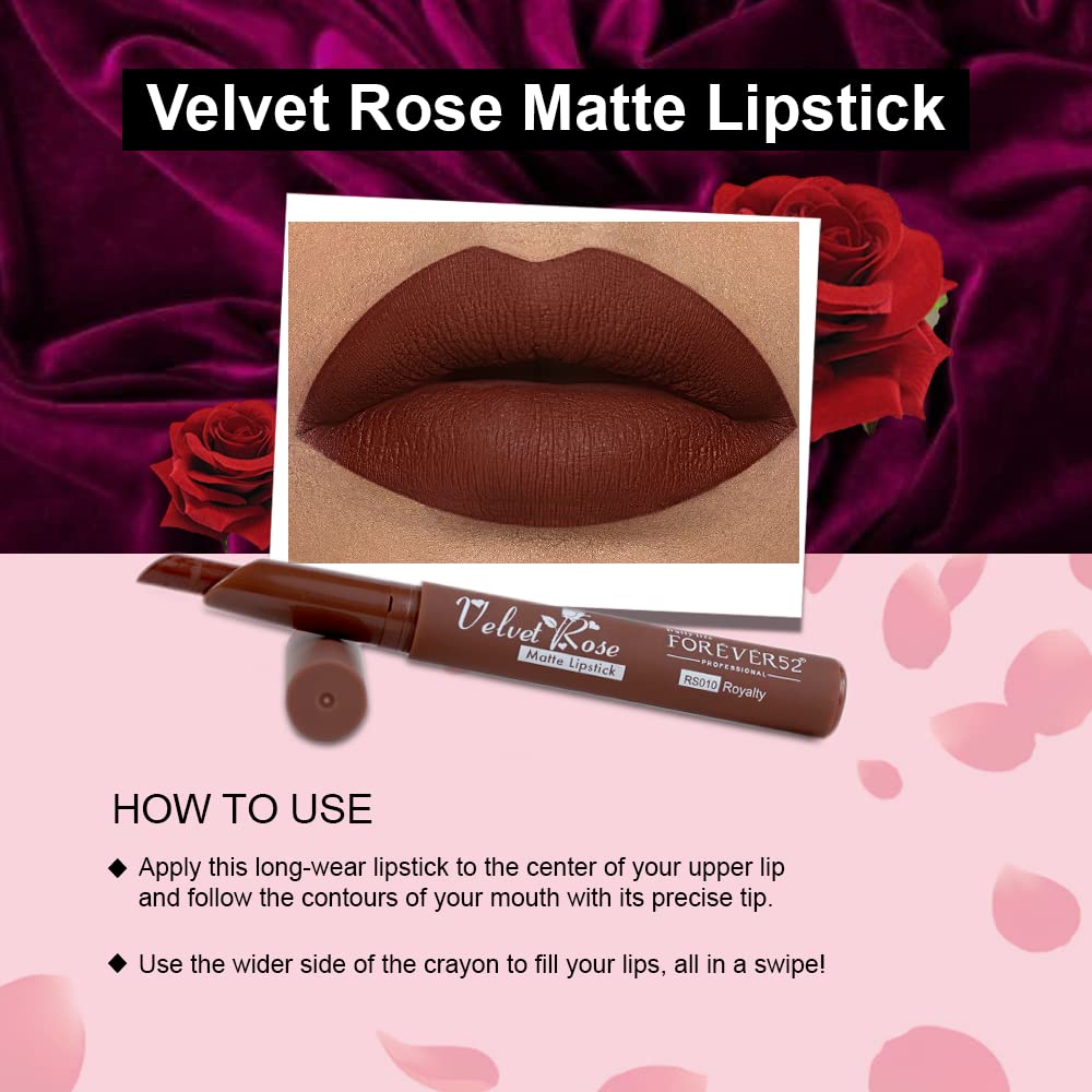 Forever52 Daily Life Velvet Rose Matte Long Lasting Crayon Lipstick (Enriched With Rose Oil) Hydrating Lip Color Bold Silky Finish Look