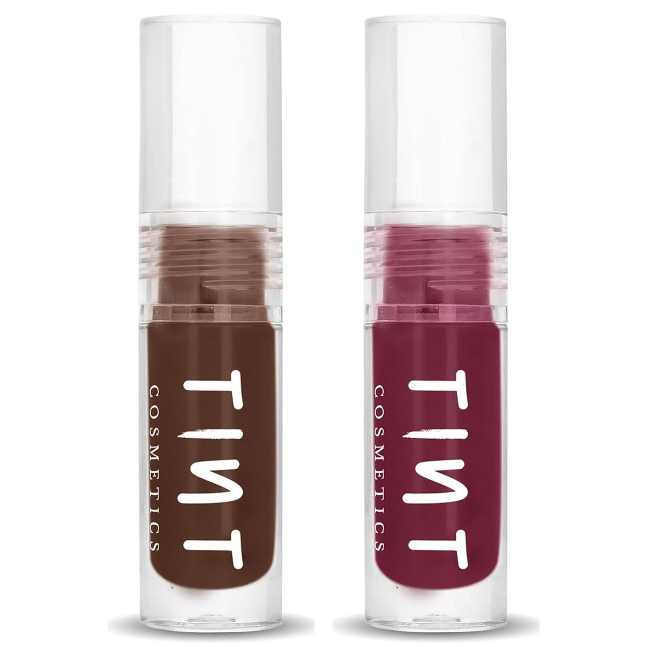 Tint Cosmetics 2.5ml Set of 2 Lipgloss, Brown & Deep Wine, Non Sticky, Hydrating, Light Weight, Long Lasting, High Shine & Soft Natural Liquid Lip Gloss For Girl & Women (Mocha & Vino)