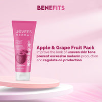 Jovees Herbal Apple & Grape Fruit Pack | With Apple, Apricot & Peach Extracts | For Uneven Skin Tone | For All Skin Types | 120gm