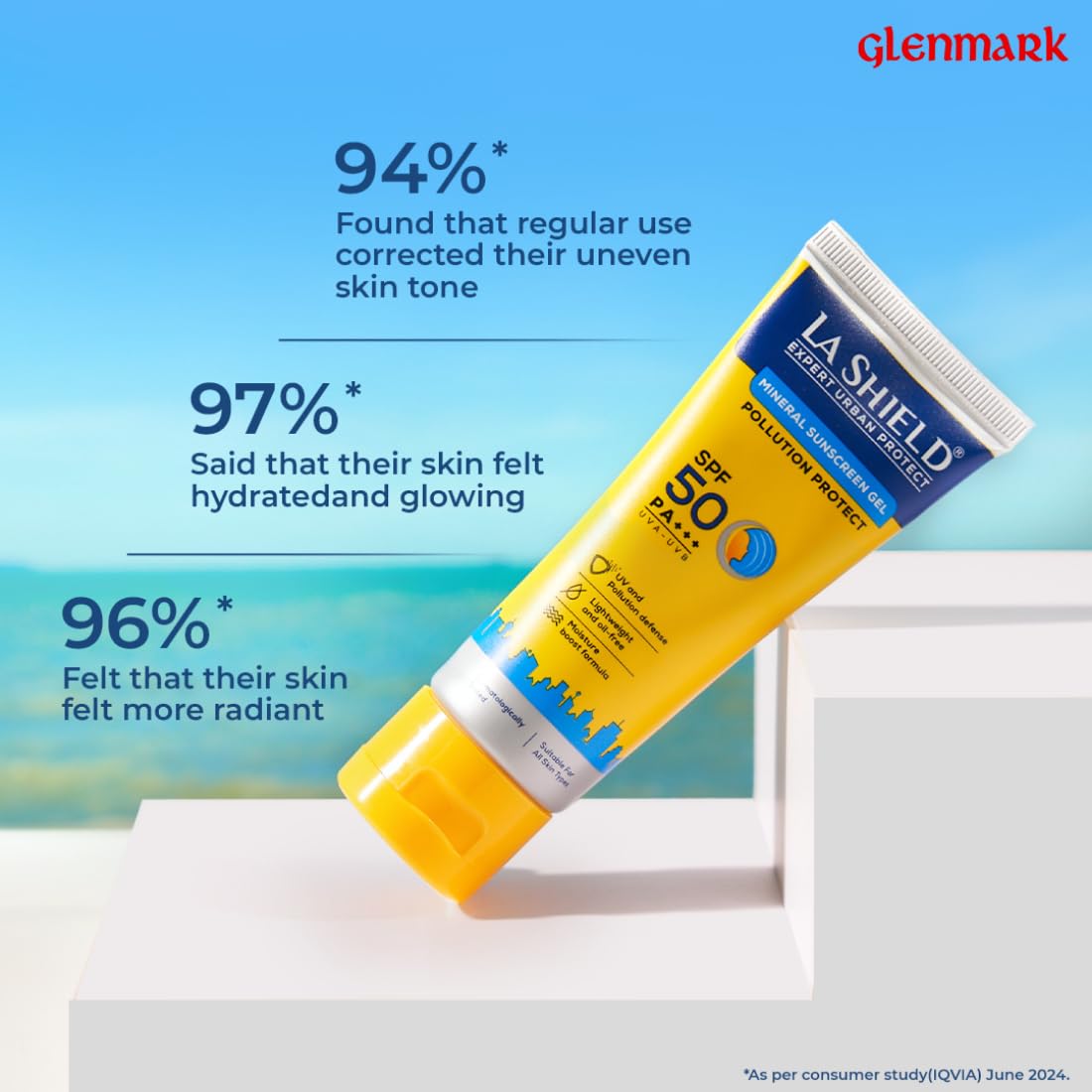 La Shield Pollution Protect SPF 50 Mineral Sunscreen Gel | PA+++ | Lightweight & Oil free | Moisture boost formula | Water resistant| All Skin types |Dermatologist Tested | 50g | Pack of 2