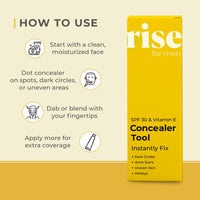 Rise for Men Concealer Tool | Covers Spots, Dark Circles, Acne Scars, & Hickeys Instantly | SPF 30 & Vitamin E | Available in 4 Shades (Dark)