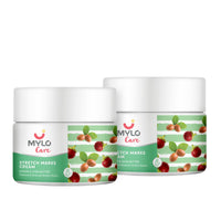 Mylo Care Stretch Marks Cream for Pregnancy with the Goodness of Shea Butter, Saffron, Kokum Butter and Aloe Vera, Australia Certified Toxin Free, No Mineral Oils - 100ml + 100ml (Pack of 2)