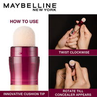 Maybelline New York Instant Age Rewind Eraser Radiant Finish Liquid Concealer,Medium with Foundation Oval Brush Count 2