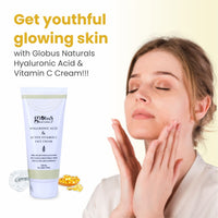 Globus Naturals Hyaluronic Acid & Vitamin C Anti Ageing Face Cream, Enriched with Rose & Glycerine, Skin Lightening & Brightening Formula, 100 ml, Pack Of 5