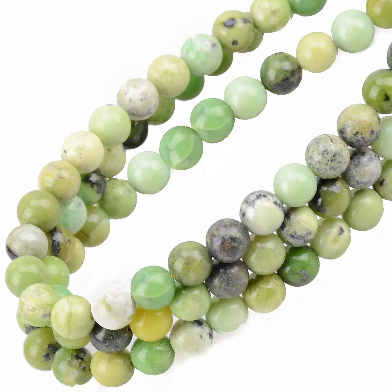 100Pcs Natural Crystal Beads Stone Gemstone Round Loose Energy Healing Beads with Free Crystal Stretch Cord for Jewelry Making (Australian Chrysoprase, 6MM) Australian Chrysoprase