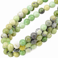 100Pcs Natural Crystal Beads Stone Gemstone Round Loose Energy Healing Beads with Free Crystal Stretch Cord for Jewelry Making (Australian Chrysoprase, 6MM) Australian Chrysoprase