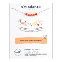 ﻿﻿SoulKu Gemstone Necklace, Handmade Healing Crystal Jewelry, Motivation Jewelry For Women, Five Faceted Gemstone Beads, 16