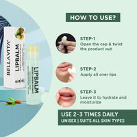 Bella Vita Organic Natural LipBalm for Dry Damaged & Chapped Lips Enriched with Shea Butter, Avocado 4 gm (Pack of 2)