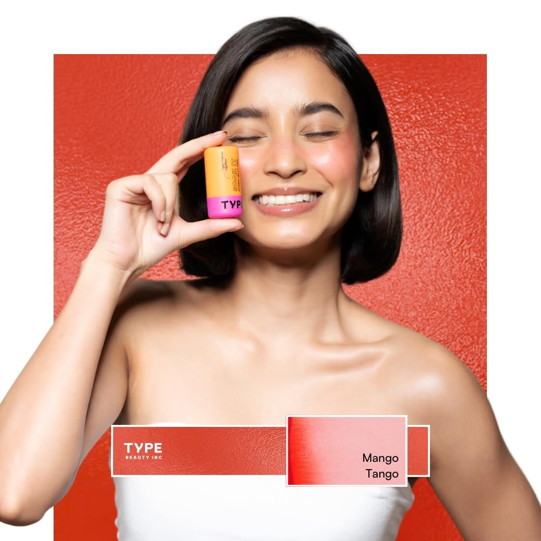 TYPE BEAUTY INC. Zit Quit Hydra Jelly Tints For Cheeks, Lips and Eyes | Lip Stain with Azelaic Acid for Acne | Long Lasting | Smudge-proof Lip Tint for Women & Girls - Mango Tango (86) | 9g