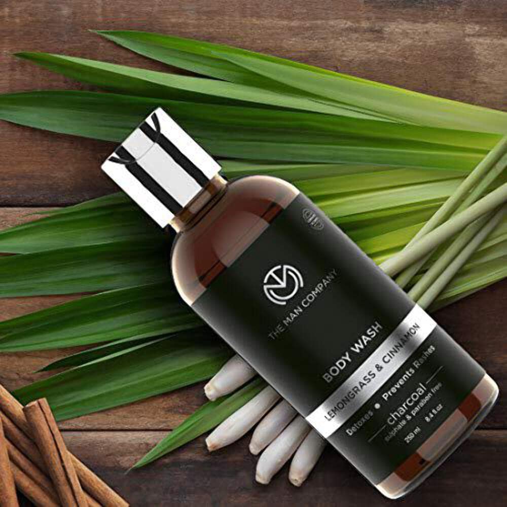 The Man Company Activated Charcoal Body Wash - 250ml | Anti Pollution Body Wash for Deep Pore Cleansing | Removes Dirt & Impurities | Acne Control Shower Gel