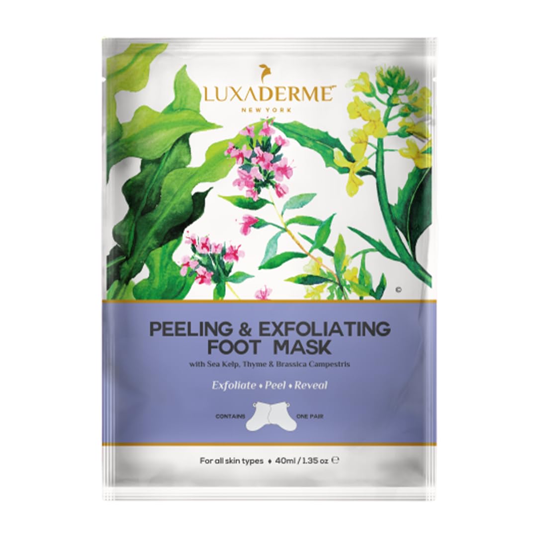 LuxaDerme Korean Peeling & Exfoliating Foot Mask for Baby Soft Feet | Removes Dry Skin & Hard Calluses | Hydrates Dry Feet (Pack of 1)
