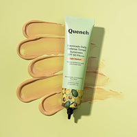 Quench Daily Defense Tinted Sunscreen SPF 50 PA+++ for Glowing Skin with Avocado & 2% Niacinamide | Blue Light Protection | Satin-Matte Finish | Made in Korea (Light Medium, 50ml)