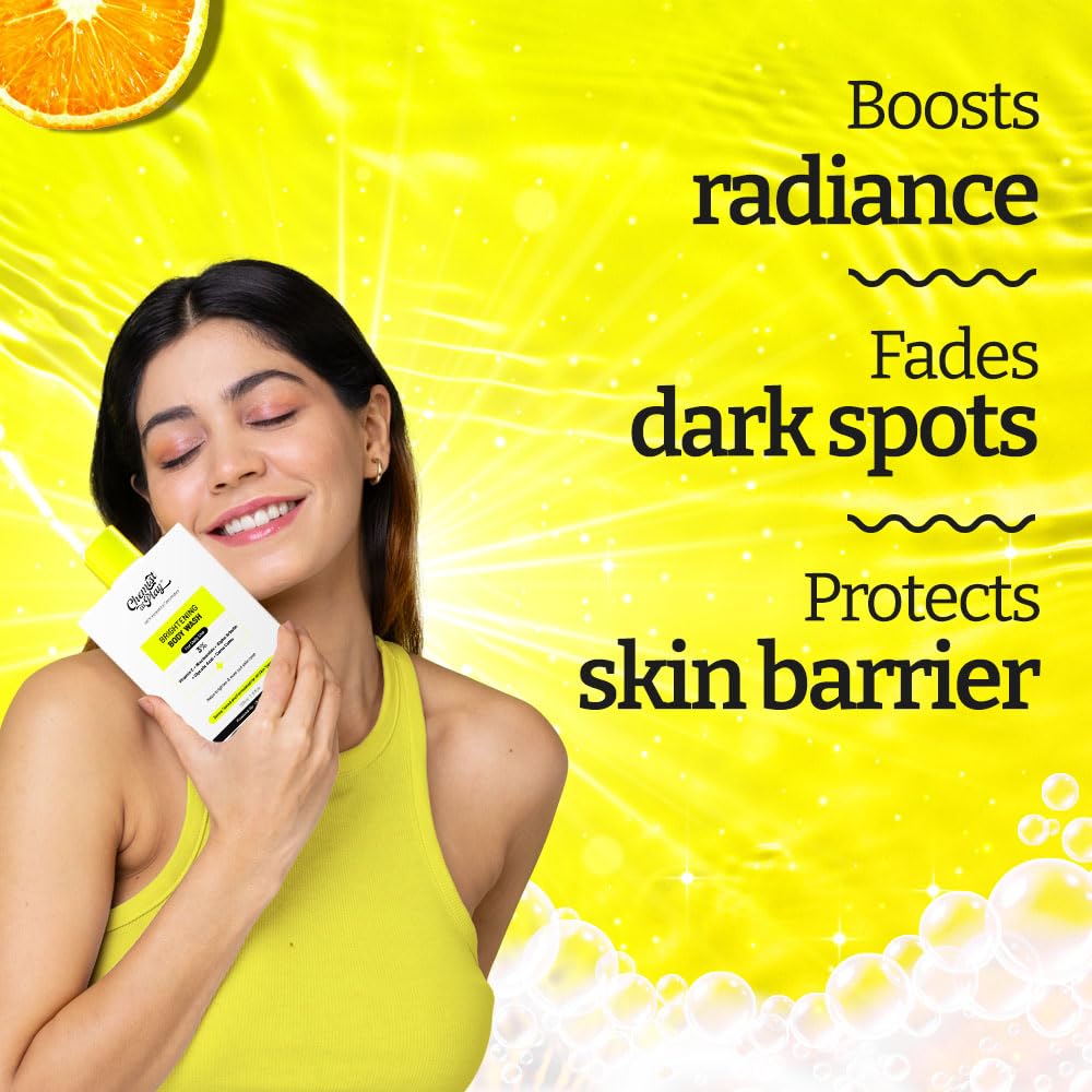 Chemist at Play Brightening Body Wash | Glowing Skin Vitamin C Bodywash | Helps to Reduce Fades Dark Spots, Tan & Evens out Skin Tone | Alpha Arbutin | 30X Vitamin C with Camu Camu | For Women & Men | 236ml