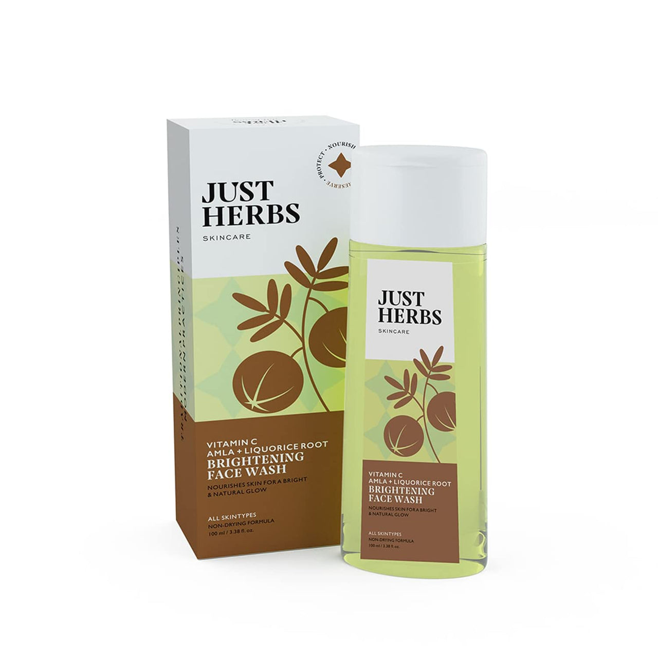 Just Herbs 8 In 1 Root Nourishing Amla Neem Hair Fall Control Shampoo 200 Ml & Just Herbs Skin-Rejuvenating Ayurvedic Face Wash Cleanser- 100 ML