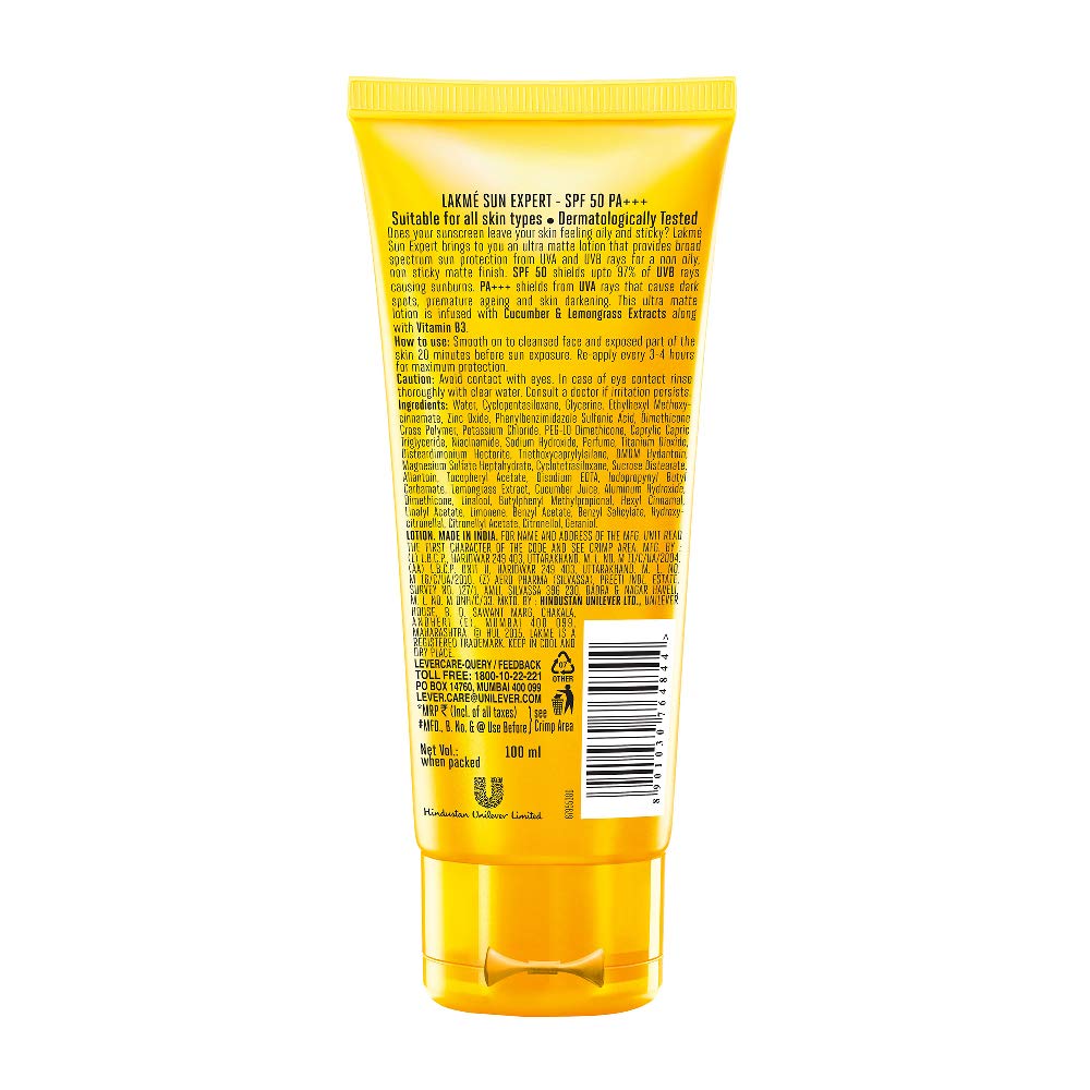 Lakmé Sun Expert SPF 50 Ultra Matte Lotion, 100 ml and Lakmé Blush & Glow Kiwi Freshness Gel Face Wash, with Kiwi Extracts, 100g