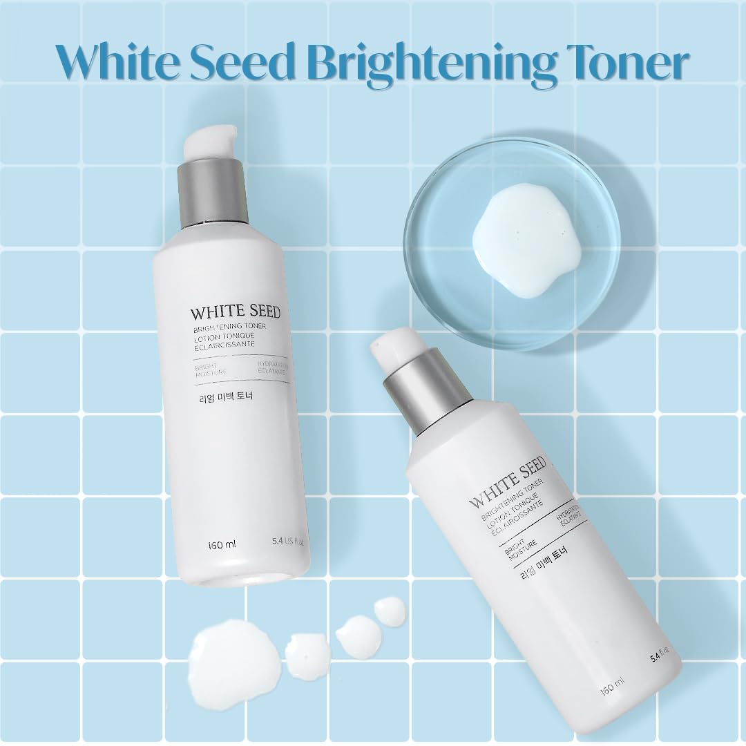 The Face Shop White Seed Brightening Face Toner with Niacinamide & Vitamin B | For Dark Spots, Dullness & Acne Scars| Suitable for Normal, Oily, Dry, Combination Skin | Sulphate & Paraben Free, 145ml
