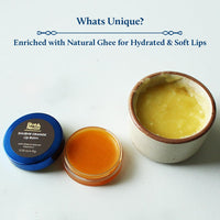Blue Nectar Shubhr Orange Lip Balm & Gloss with Ghee And Natural Vitamin C for Dry Chapped Lips|100% Ayurvedic|Paraben & Sulphate Free| (10g, 10 Herbs)