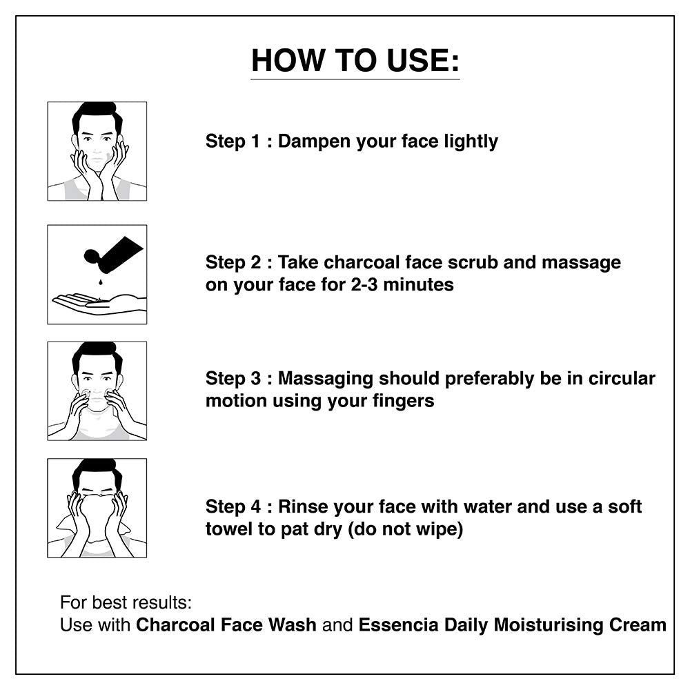 The Man Company Charcoal Tan Removal Face Scrub for Glowing Skin | Anti Acne, Blackhead Remover for Oily Skin (100 g (Pack of 1))